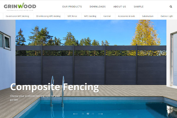 格林特木塑，Grinwood WPC Material Co.,Ltd.，外貿(mào)公司網(wǎng)站設計